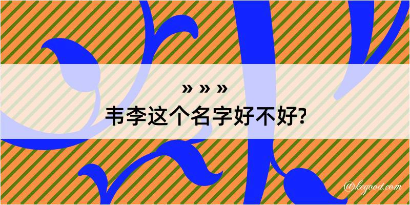 韦李这个名字好不好?