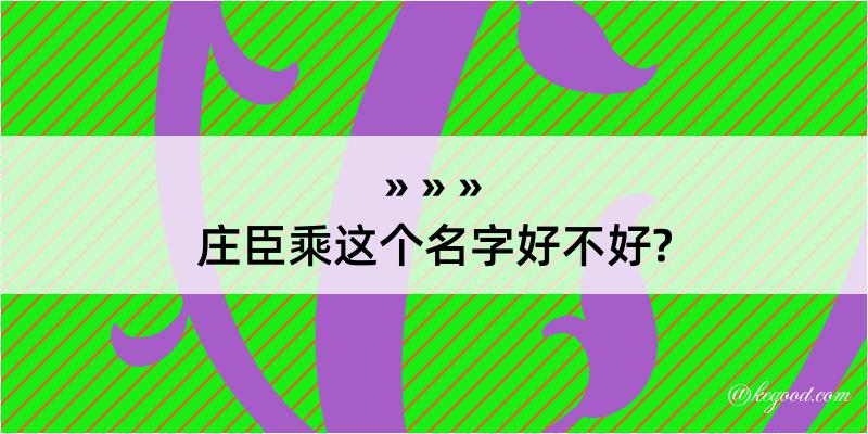 庄臣乘这个名字好不好?