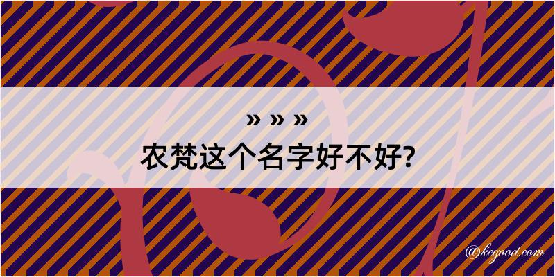 农梵这个名字好不好?