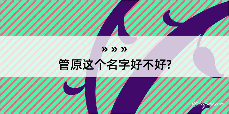 管原这个名字好不好?