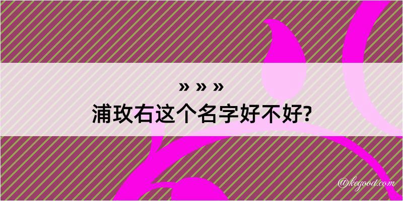 浦玫右这个名字好不好?