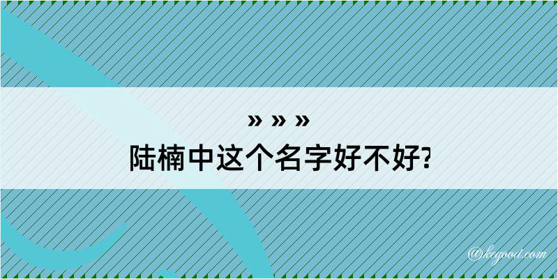 陆楠中这个名字好不好?