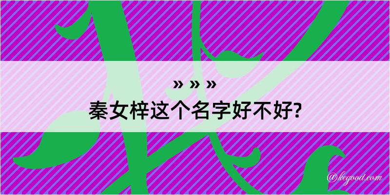 秦女梓这个名字好不好?