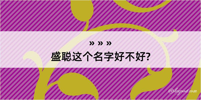 盛聪这个名字好不好?