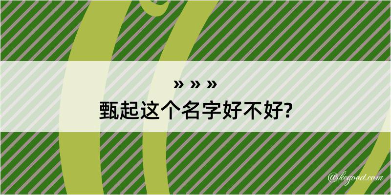 甄起这个名字好不好?