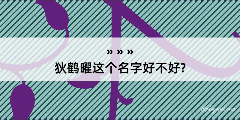 狄鹤曜这个名字好不好?