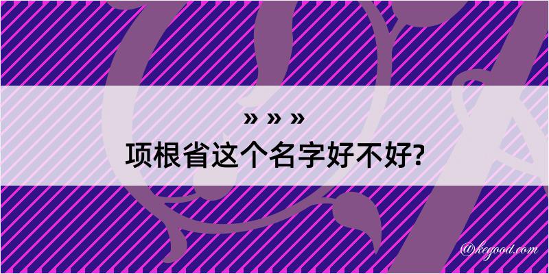 项根省这个名字好不好?