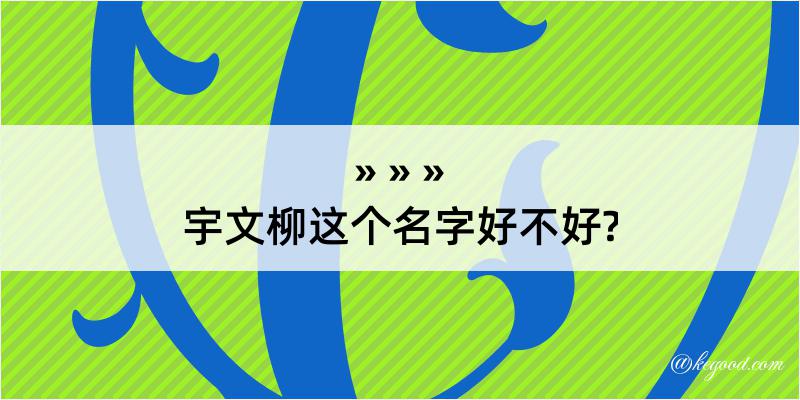 宇文柳这个名字好不好?