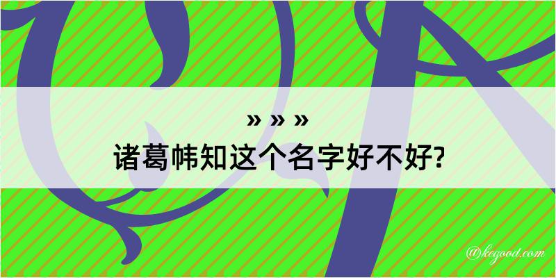 诸葛帏知这个名字好不好?