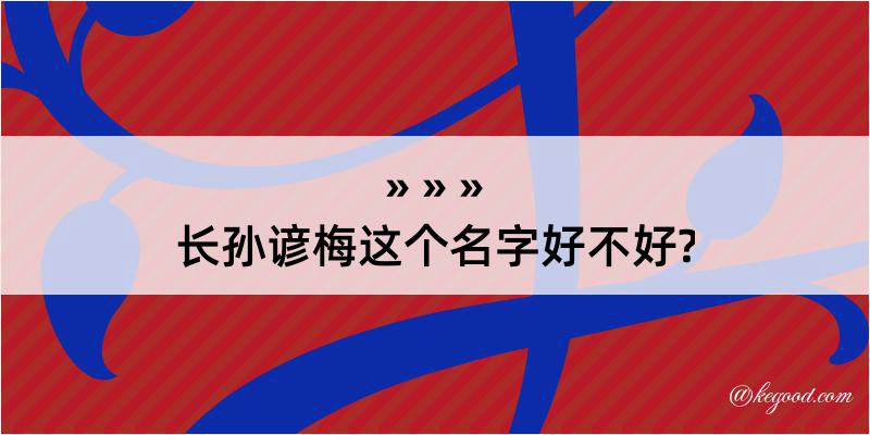 长孙谚梅这个名字好不好?