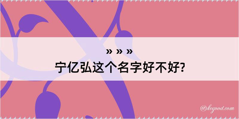 宁亿弘这个名字好不好?