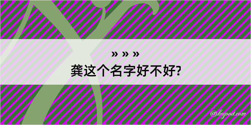 龚这个名字好不好?