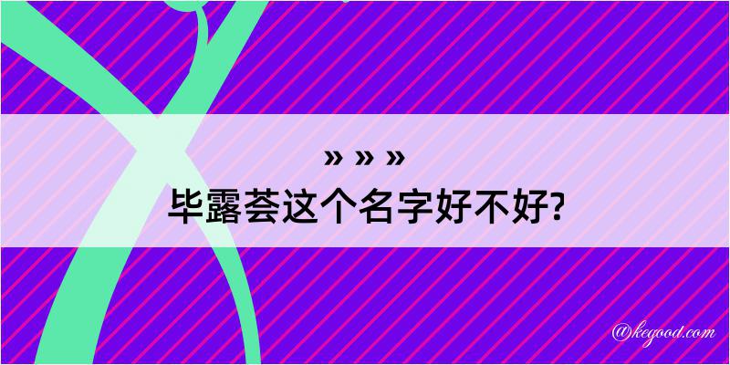 毕露荟这个名字好不好?