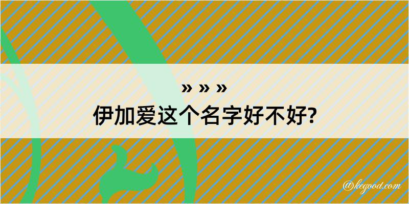 伊加爱这个名字好不好?