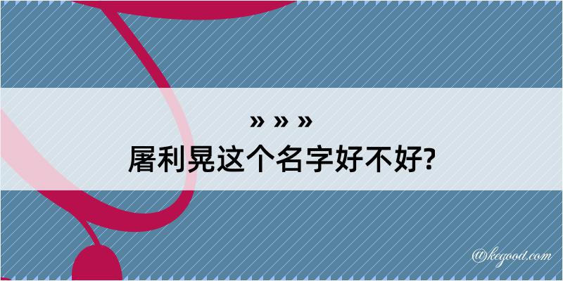 屠利晃这个名字好不好?