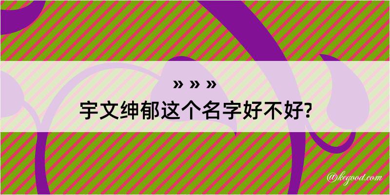 宇文绅郁这个名字好不好?