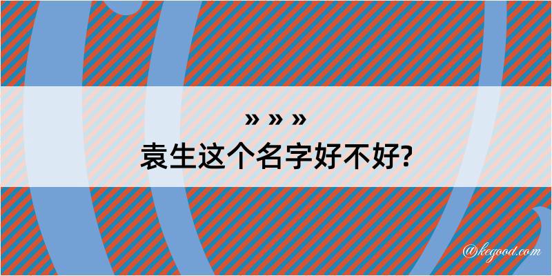 袁生这个名字好不好?