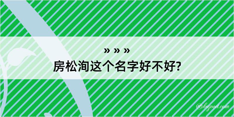 房松洵这个名字好不好?