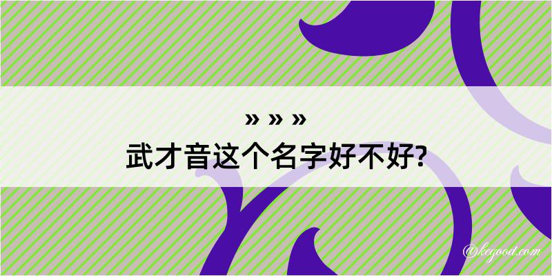 武才音这个名字好不好?