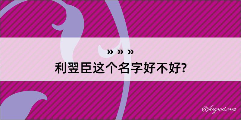 利翌臣这个名字好不好?