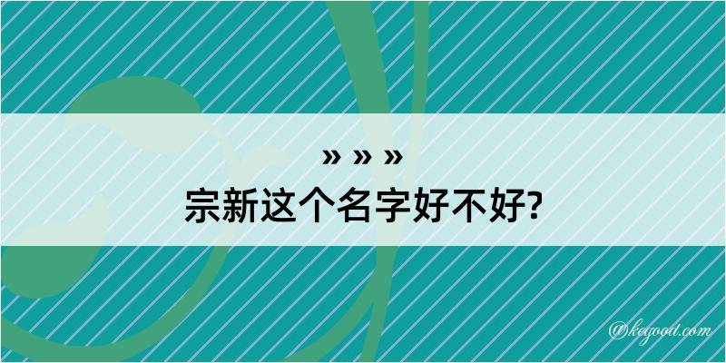 宗新这个名字好不好?