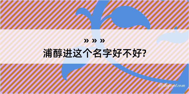 浦醇进这个名字好不好?