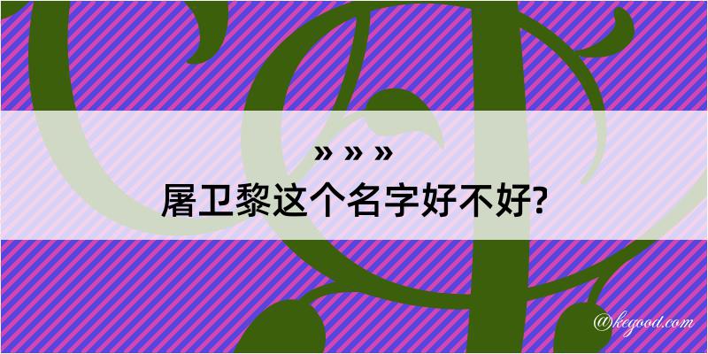 屠卫黎这个名字好不好?