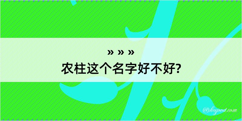 农柱这个名字好不好?