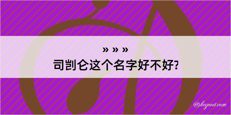 司剀仑这个名字好不好?