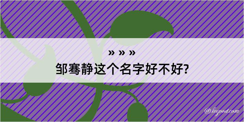 邹骞静这个名字好不好?