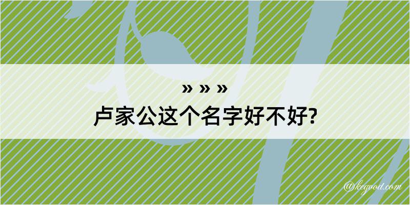 卢家公这个名字好不好?