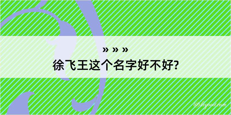 徐飞王这个名字好不好?