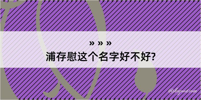 浦存慰这个名字好不好?