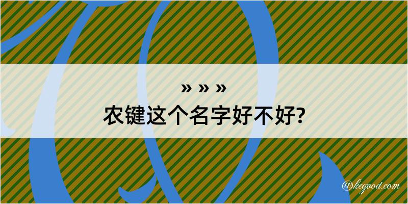 农键这个名字好不好?