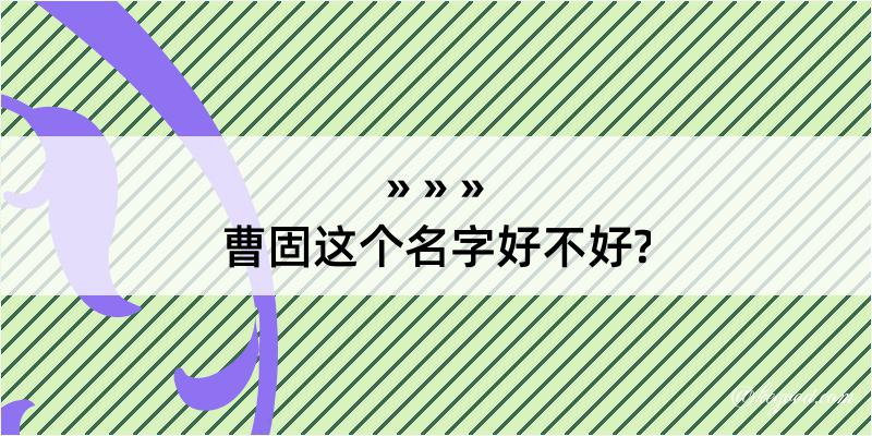 曹固这个名字好不好?