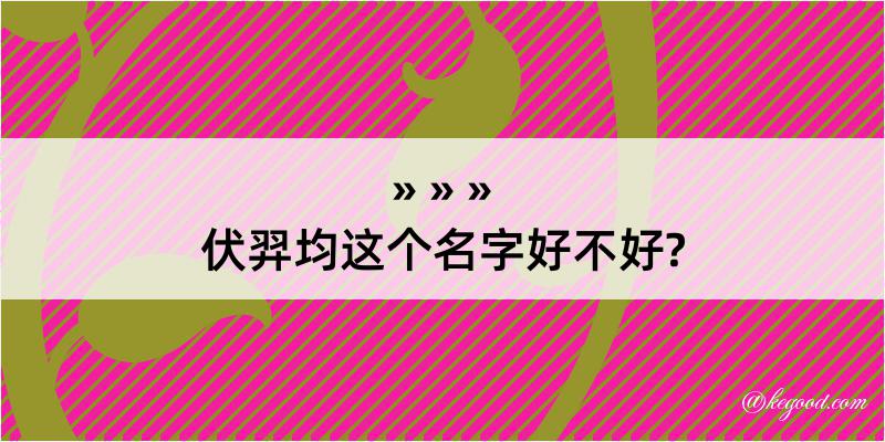 伏羿均这个名字好不好?