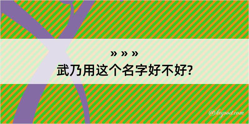 武乃用这个名字好不好?