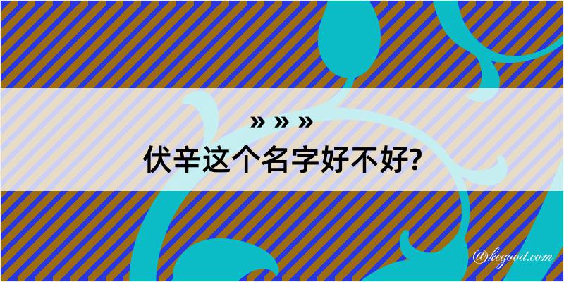 伏辛这个名字好不好?