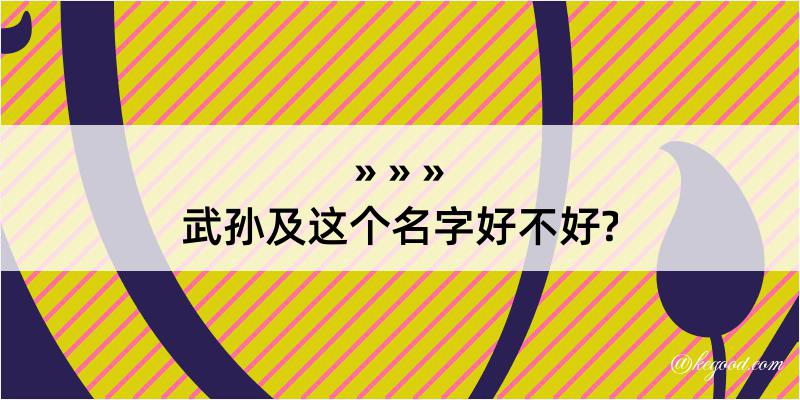 武孙及这个名字好不好?