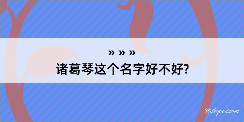 诸葛琴这个名字好不好?