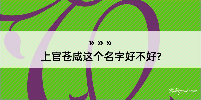 上官苍咸这个名字好不好?