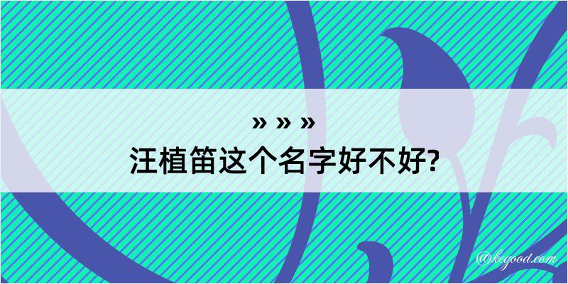 汪植笛这个名字好不好?