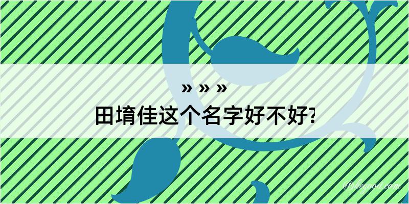 田堉佳这个名字好不好?