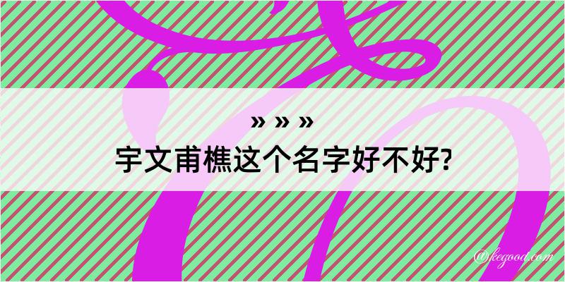 宇文甫樵这个名字好不好?