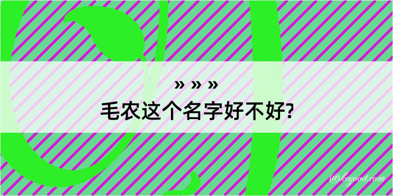 毛农这个名字好不好?