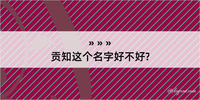 贡知这个名字好不好?