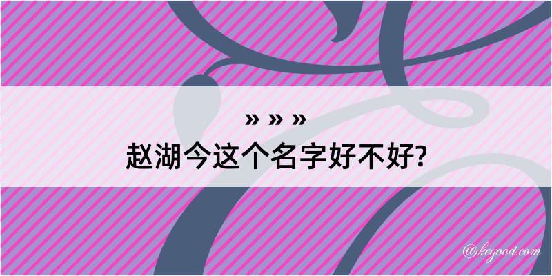 赵湖今这个名字好不好?