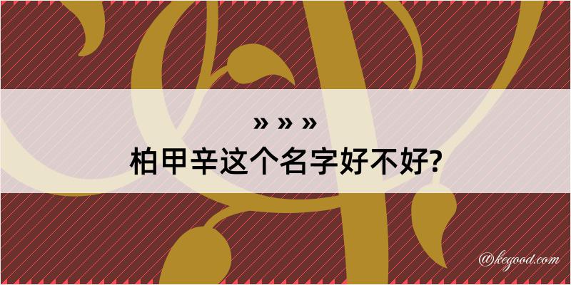 柏甲辛这个名字好不好?