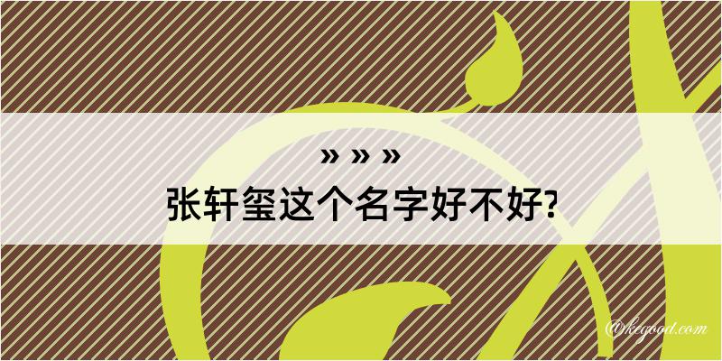 张轩玺这个名字好不好?