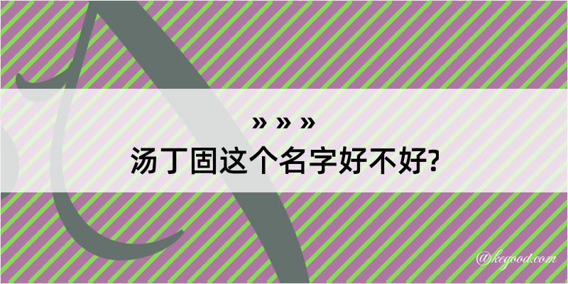 汤丁固这个名字好不好?